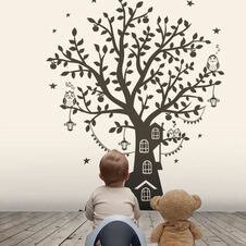 szablon lub naklejka dekoracyjna Domek w drzewie Kids_047