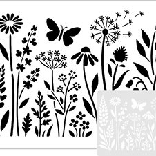szablon lub naklejka dekoracyjna motywy kwiatowe flora_58