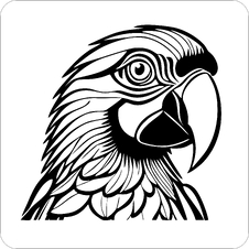 Szablon do malowania lub naklejka papuga 01