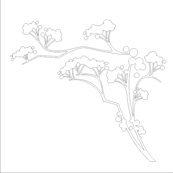 Motywy roślinne,drzewko  J_24