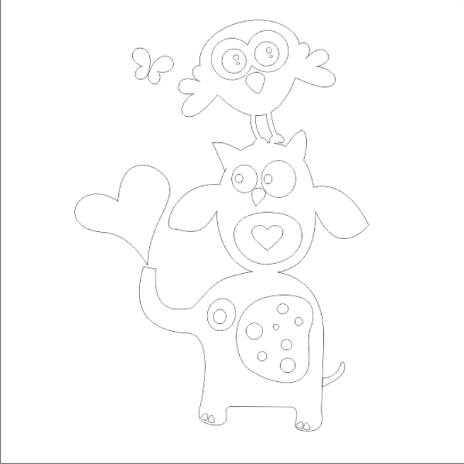 szablon lub naklejka dekoracyjna Zwierzaki Kids_044