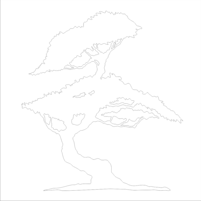 Szablon lub naklejka drzewko bonsai 04