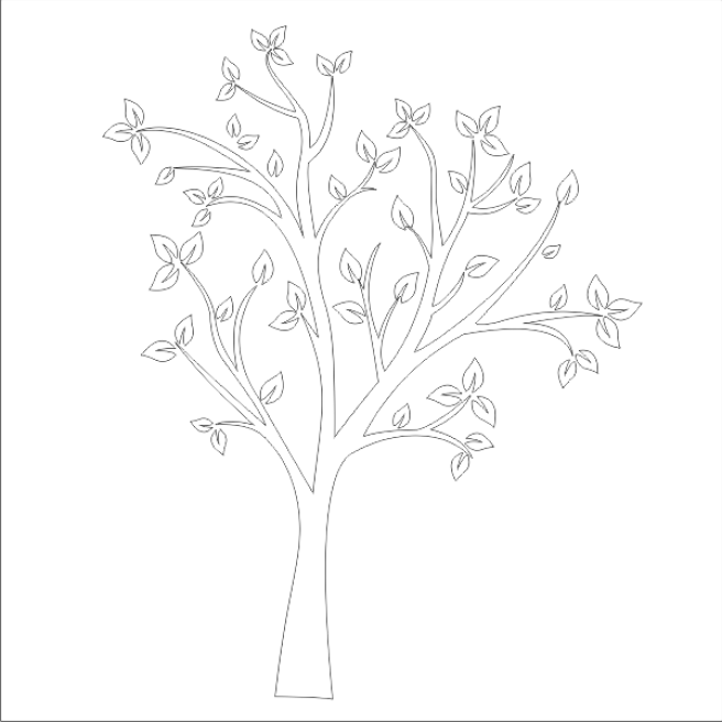 Szablon malarski lub naklejka ścienna drzewo, drzewka tree_65