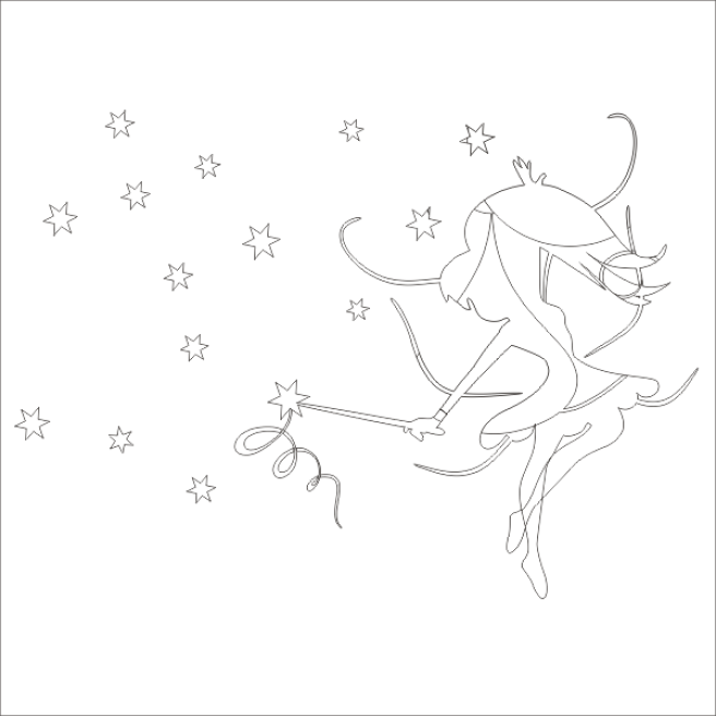 szablon malarski lub naklejka dekoracyjna wróżka Kids_075