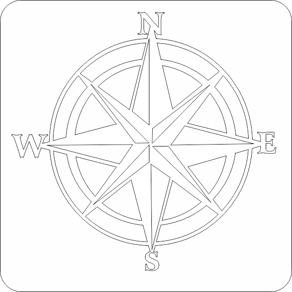 Szablon do malowania lub naklejka ścienna kompas 03