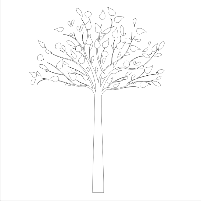 Szablon malarski lub naklejka ścienna drzewo, drzewka tree_07