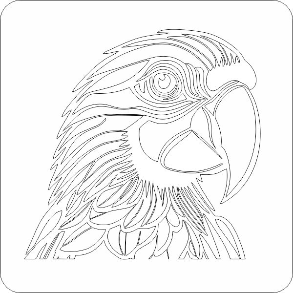 Szablon do malowania lub naklejka papuga 01