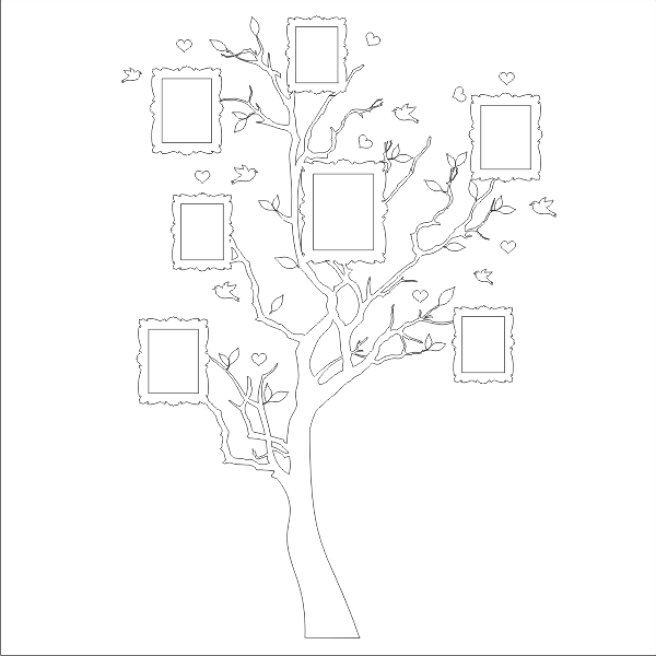 Szablon malarski lub naklejka ścienna drzewo, drzewka tree_50