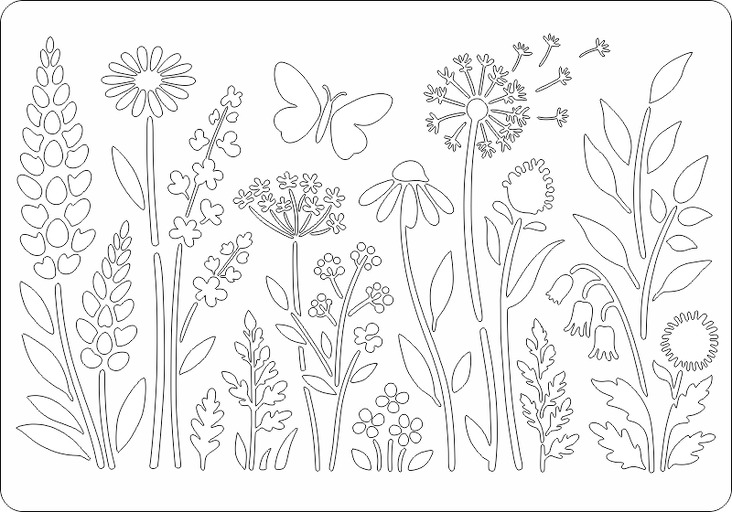 szablon lub naklejka dekoracyjna motywy kwiatowe flora_58